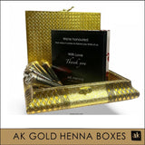 ELEGANT AK GOLD HENNA BOX PLUS 2 FREE HENNA CONES